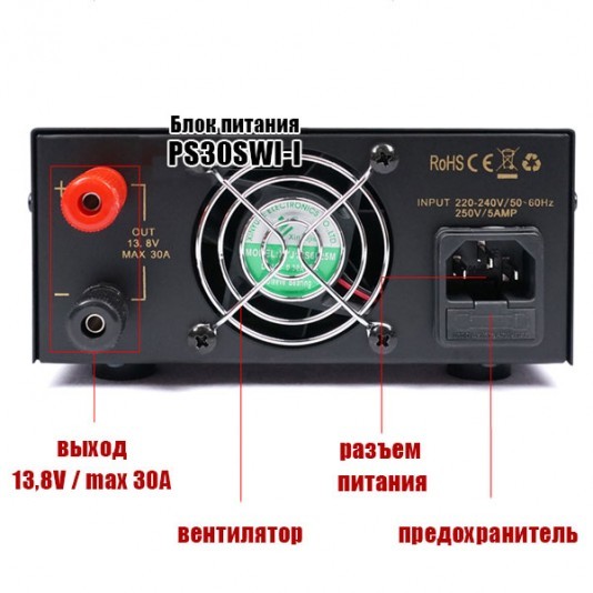 Блок питания PS30SWI-I 13.8V 30A 